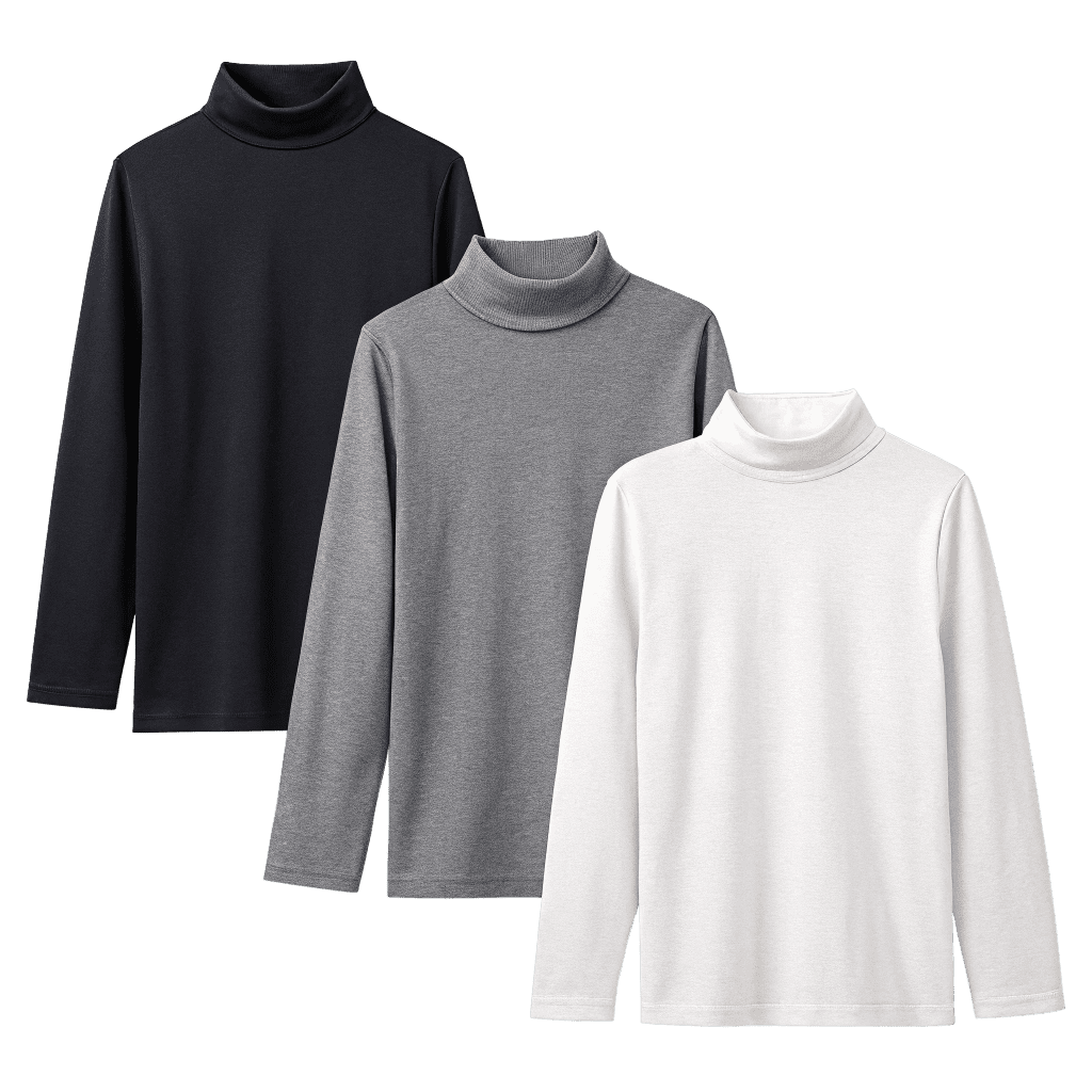 Pack Of 3 Kids Unisex High Neck Top