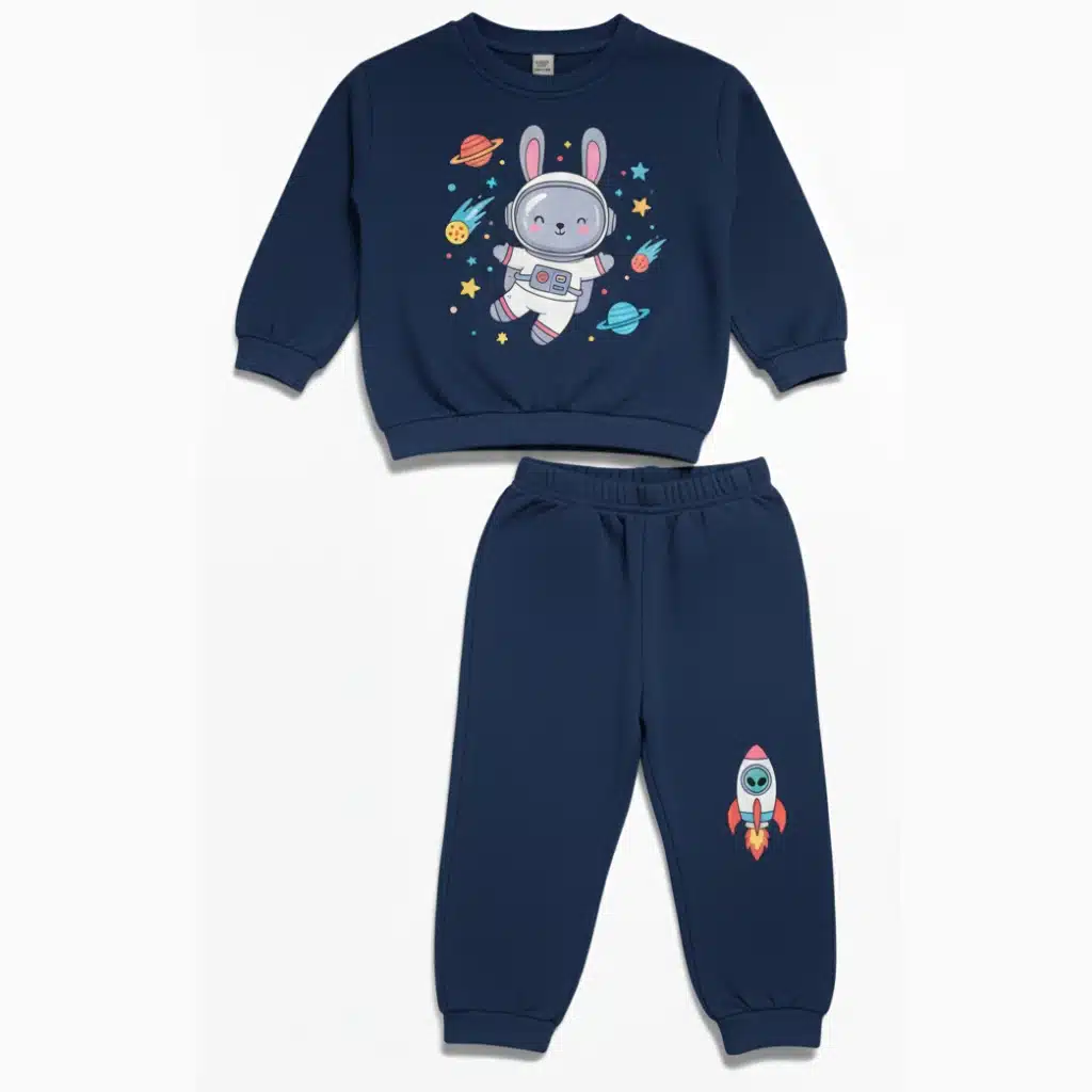 Kids Printed Fleece Pajama Suit for Winter