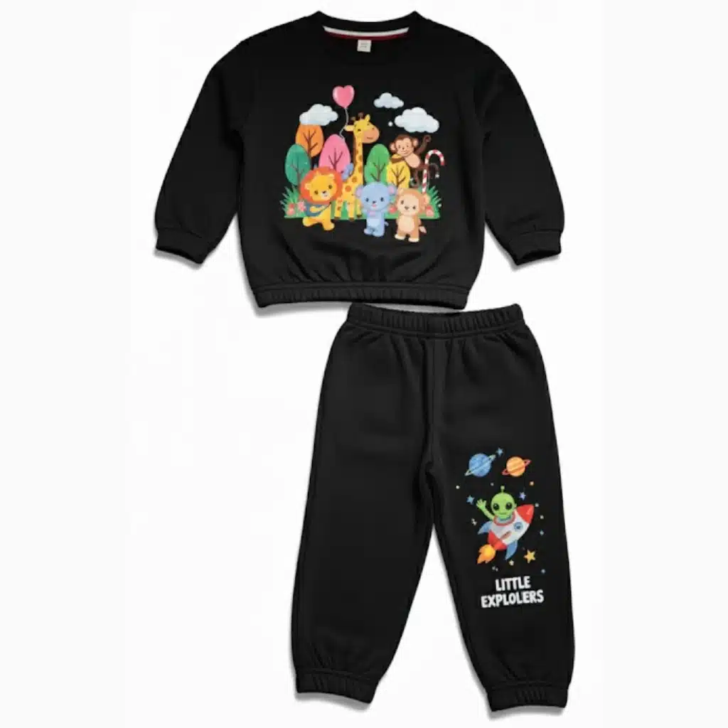 Printed Fleece Pajama Suit for Kids