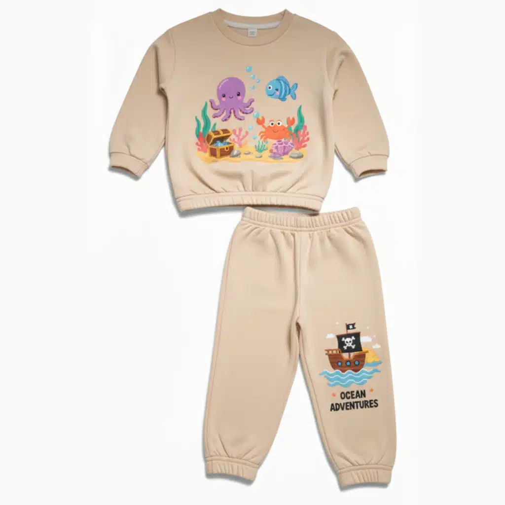Printed Winter Fleece Pajama Suit for Kids