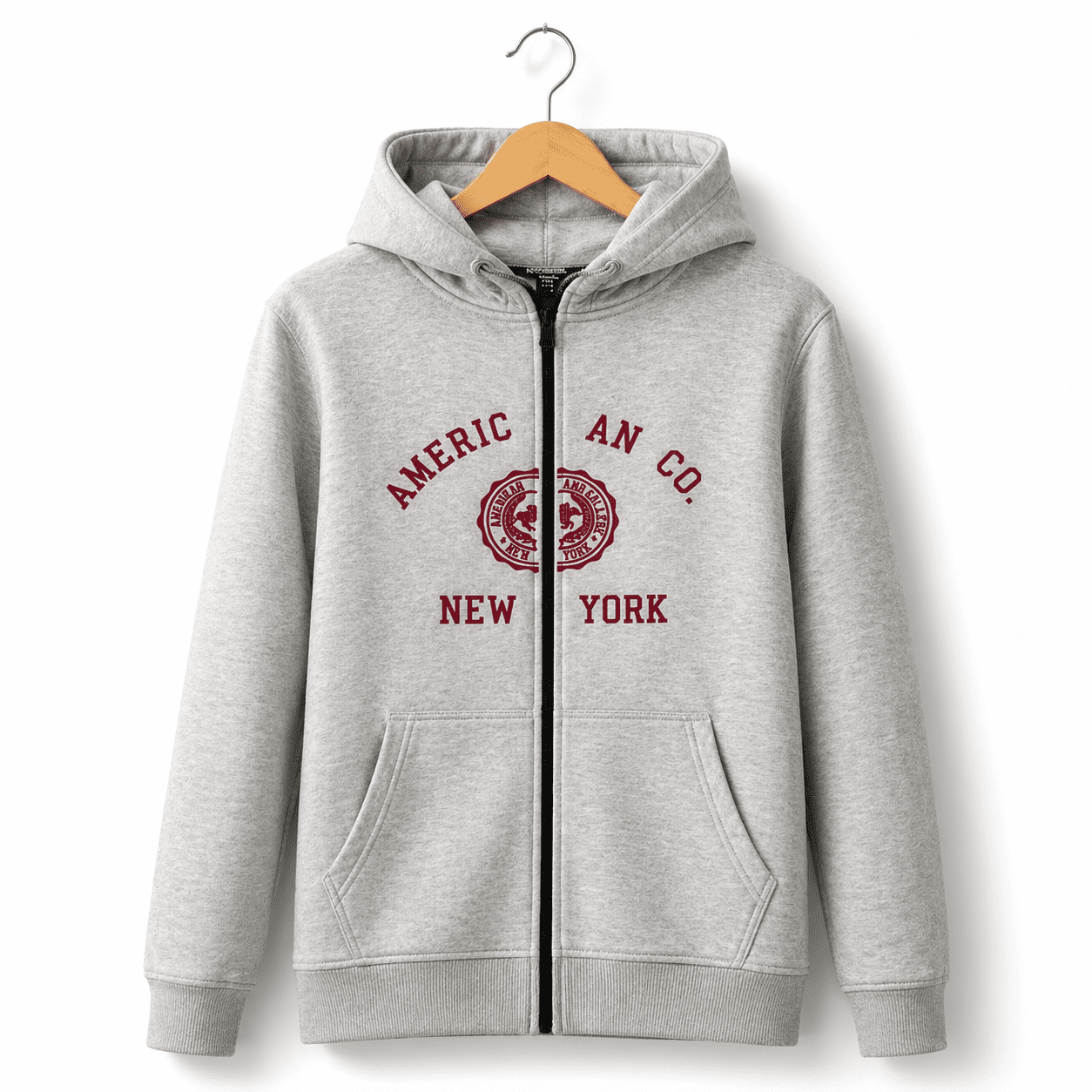 Winter Collection Grey Color Embrioded Hoodie