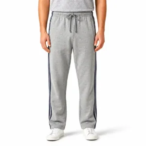 Micro Relaxed Fit Trousers With Three Black Stripes