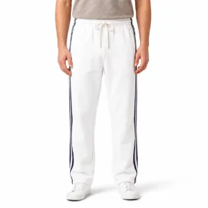 Men's Stylish & Trendy Side Sewed Stripes Trouser - White
