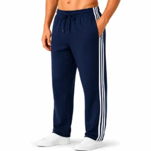 Men's Premium Relaxed Fit Triple Side Stripe Track Pants