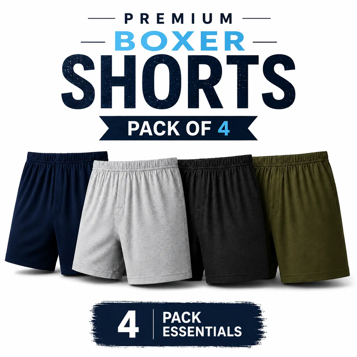 Premium Open Fly Pack Of 4 Boxer Shorts