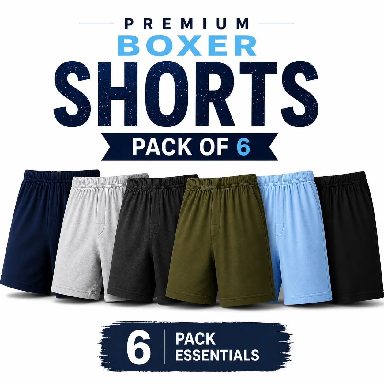 Premium Open Fly Pack Of 6 Boxer Shorts