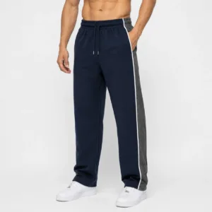 Men's Relaxed Fit Side Contrast Panel Straight Leg Track Pants