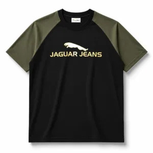 Mens Printed Raglan T Shirt With Contrast Sleeves