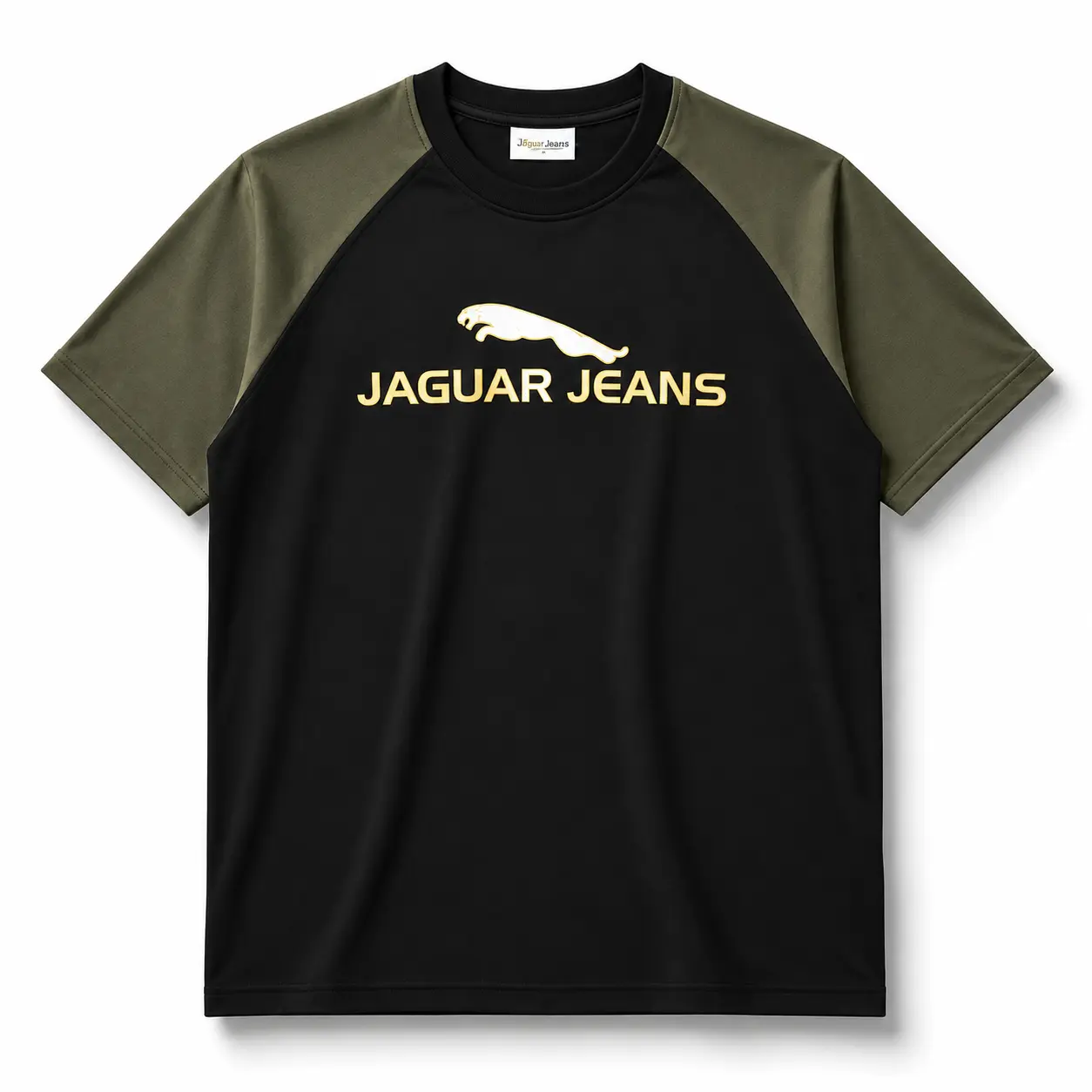 Mens Printed Raglan T Shirt With Contrast Sleeves